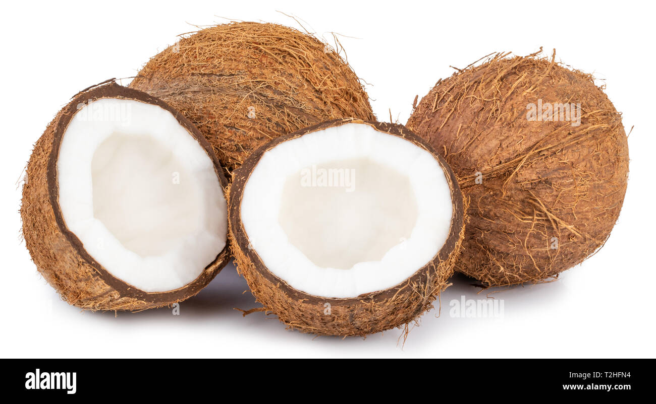 coconuts isolated on the white background with clipping path Stock ...