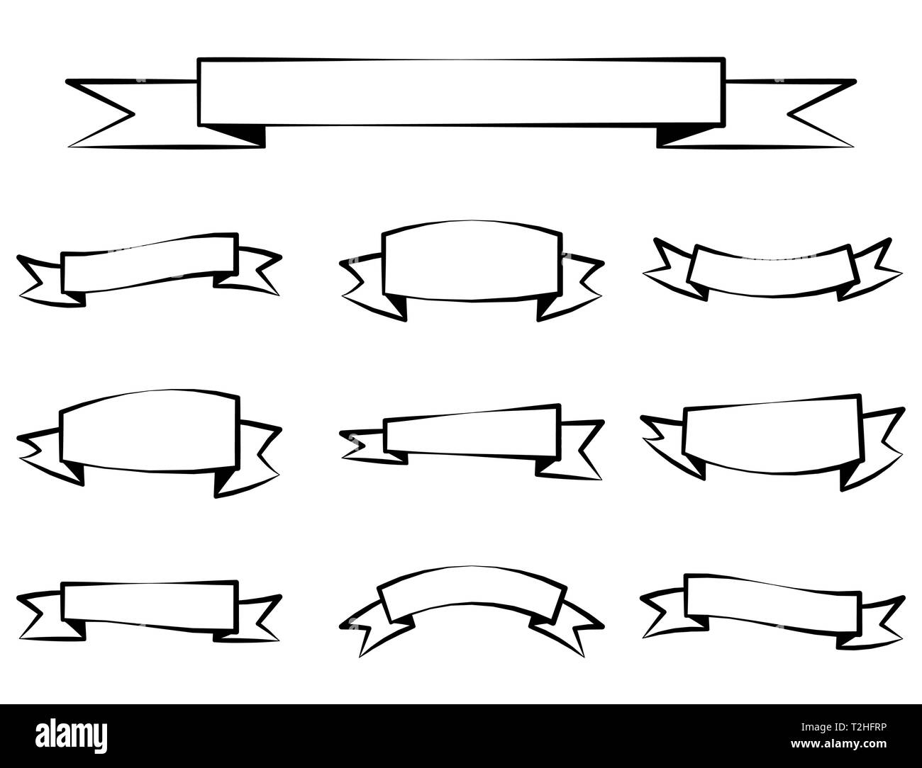 Ribbon banners set isolated on white background vector Stock Vector ...