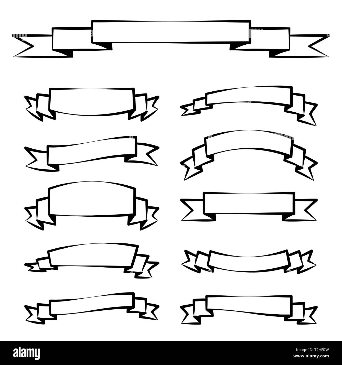 Ribbon banners set isolated on white background vector Stock Vector ...