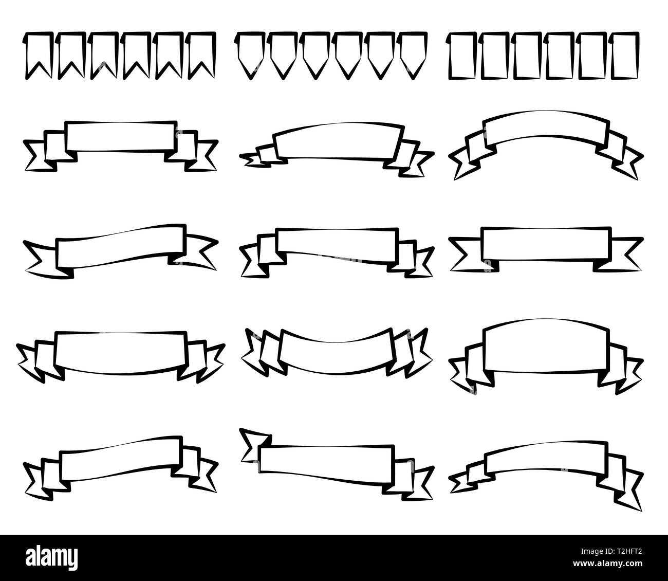 Ribbon banners set isolated on white background vector Stock Vector ...