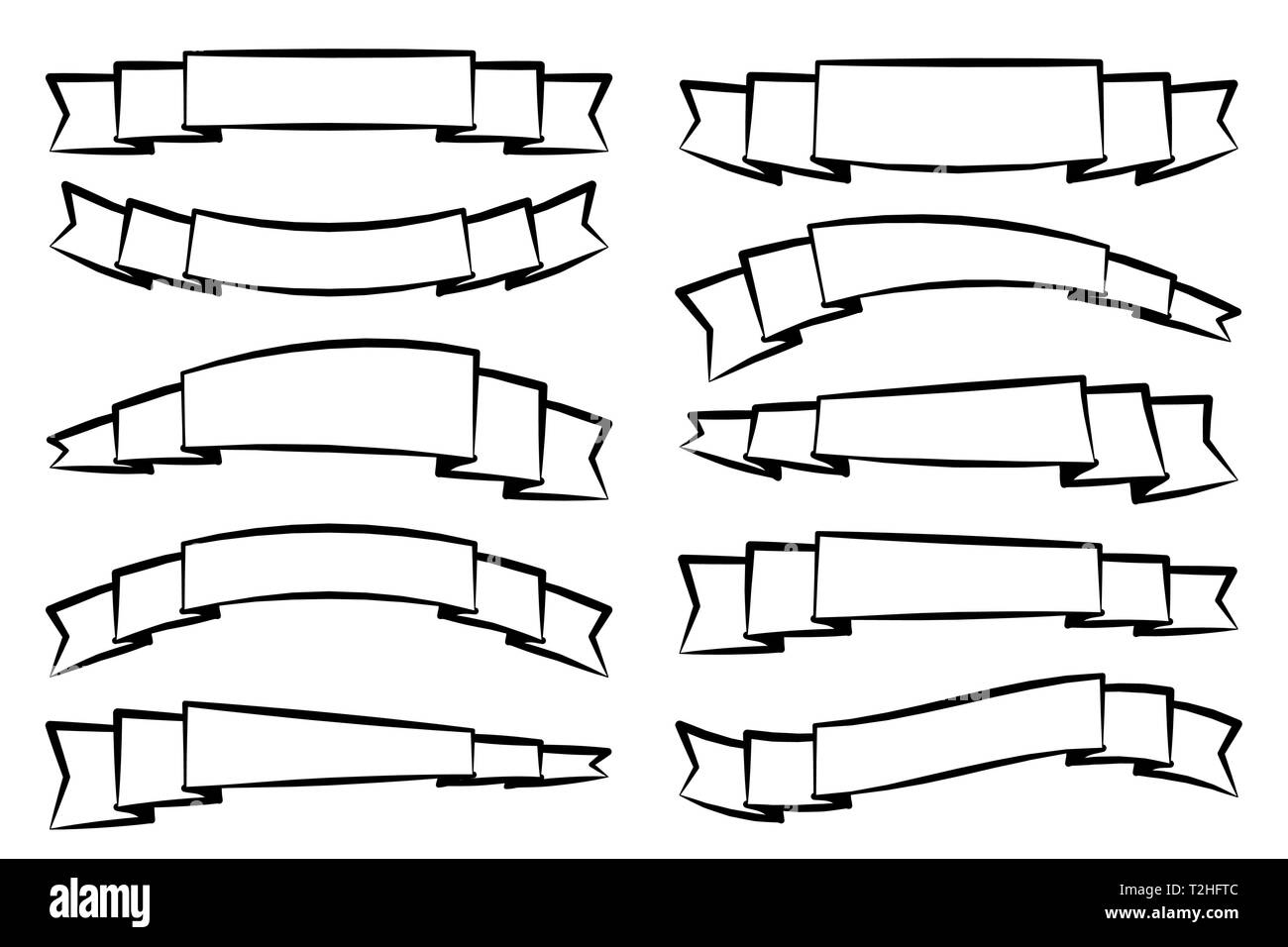 Ribbon banners set isolated on white background vector Stock Vector ...