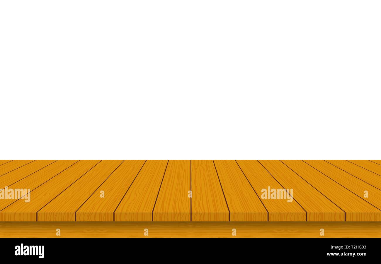 Wood table top isolated on white background vector Stock Vector Image ...