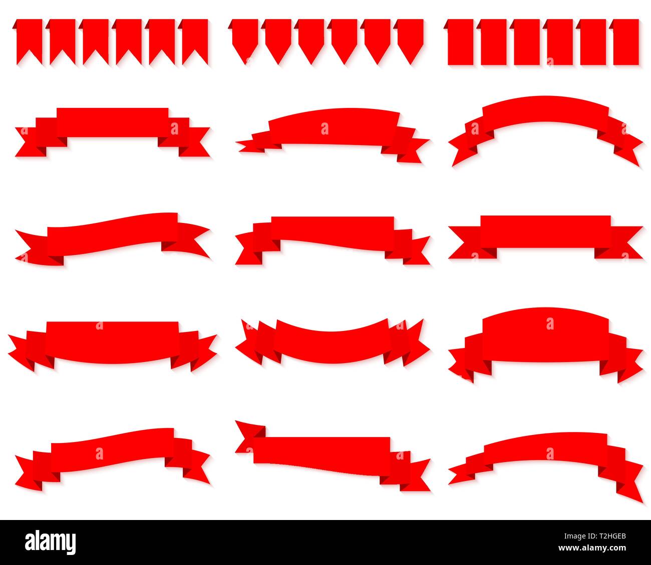 Set of red ribbon banners vector Stock Vector Image & Art Alamy