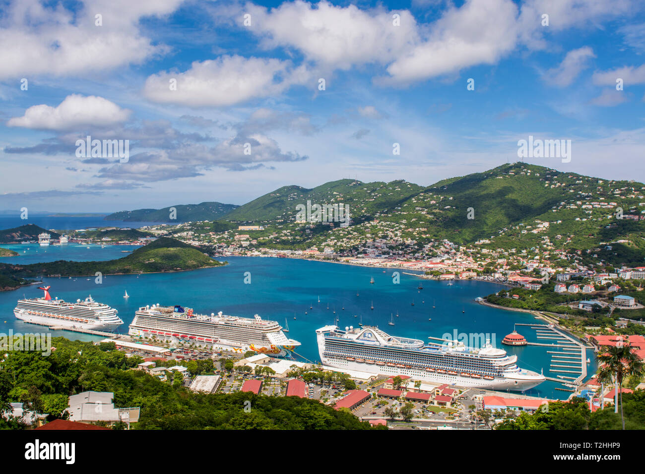 Ships at Cruise Terminal on Charlotte Amalie, St. Thomas, US Virgin ...
