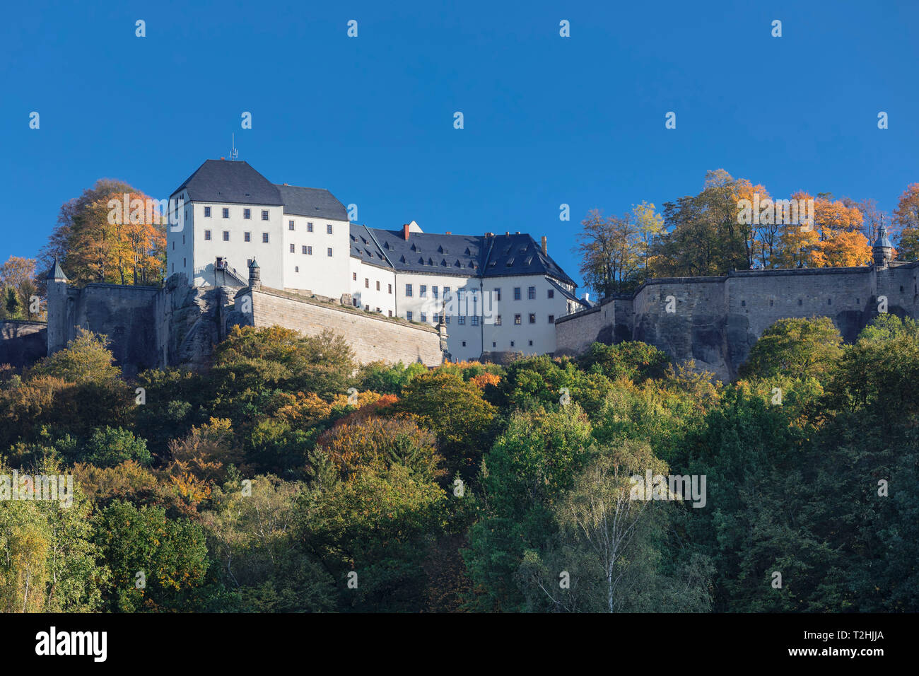 Koenigstein Fortress, Saxony Switzerland National Park, Saxony, Germany, Europe Stock Photo
