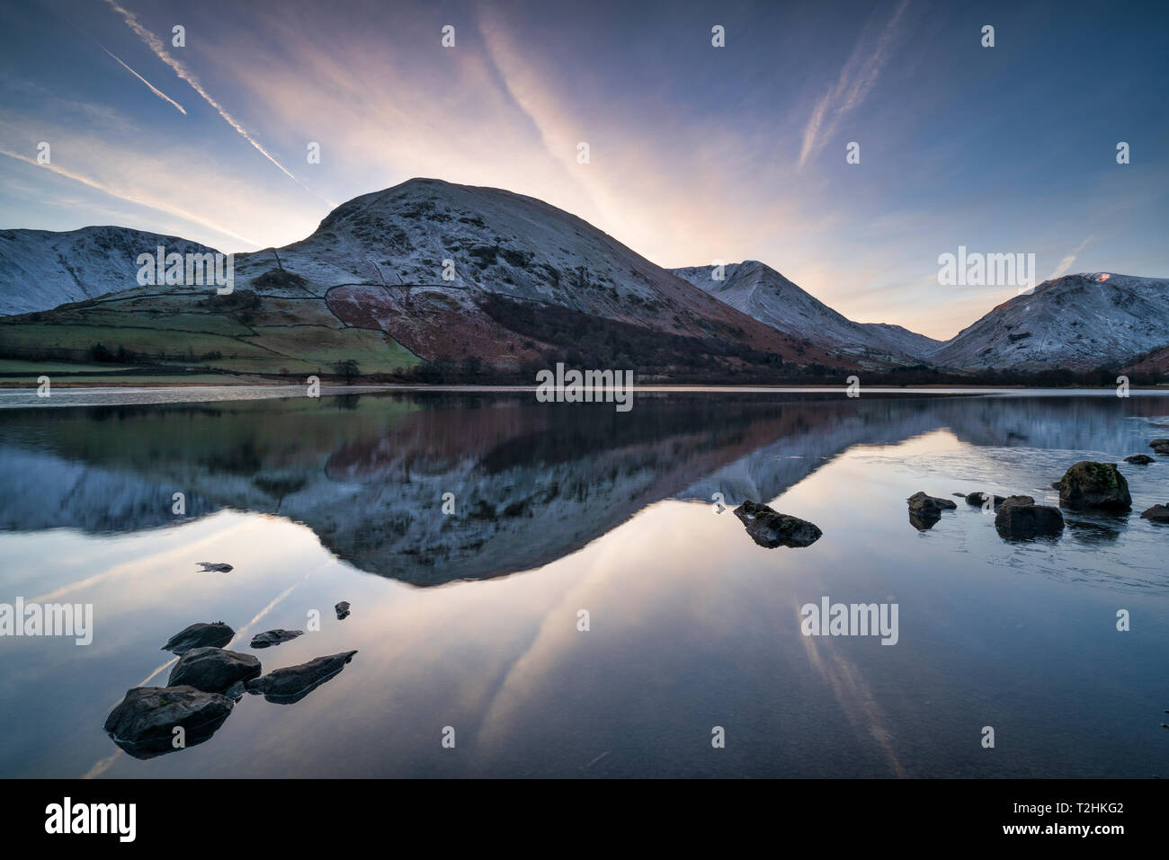 Sunrise over Brothers Water and Hartstop in Cumbria, The English Lake District, England, United Kingdom, Europe Stock Photo