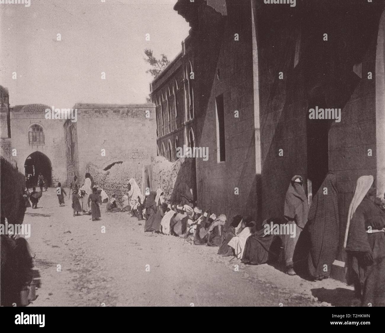 Jerusalem - Beggars at St-Anne's Gate Stock Photo