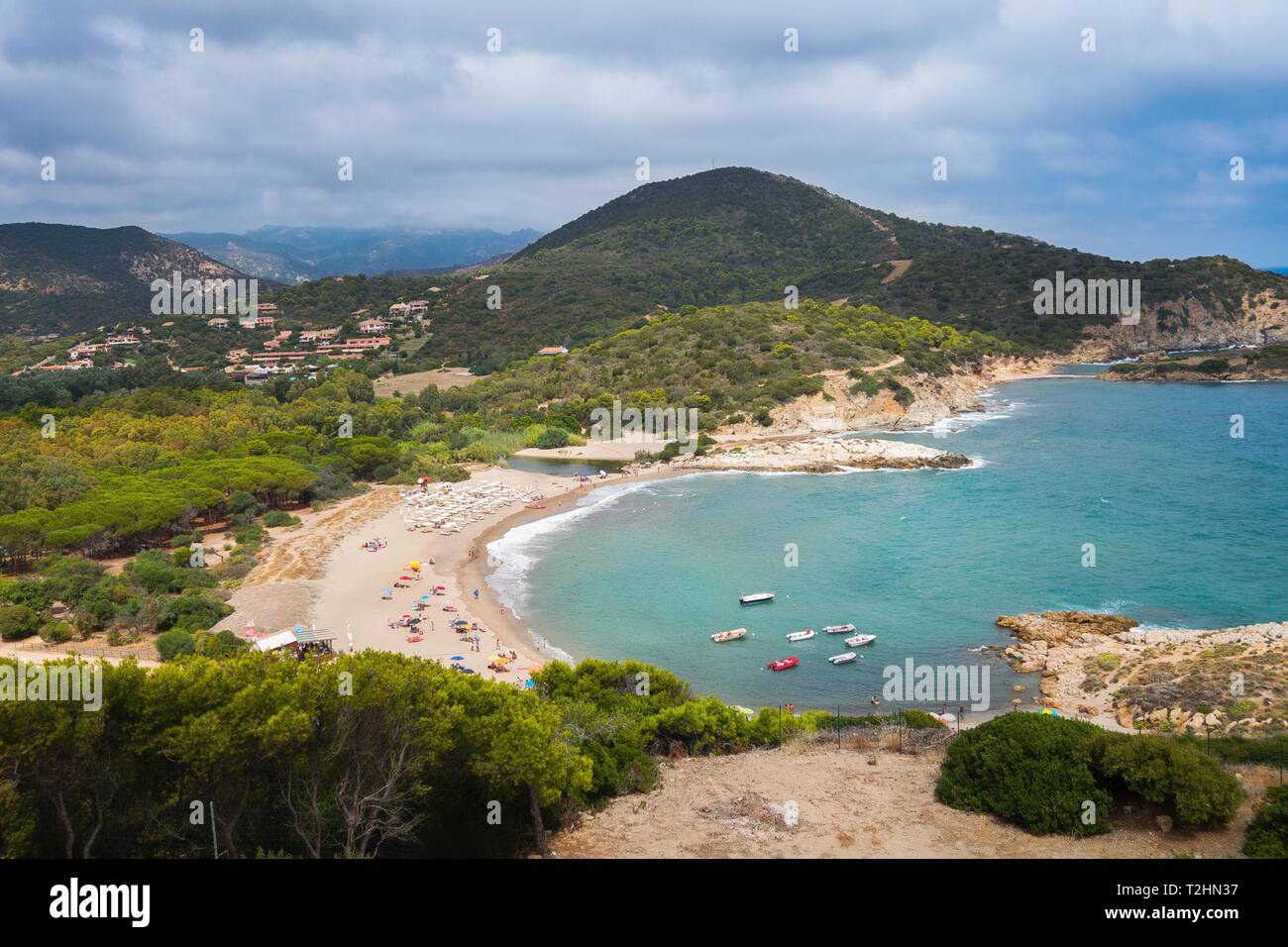 Spiaggia di Su Giudeu beach, near the village of Chia, Sardinia, Italy, Europe Stock Photo