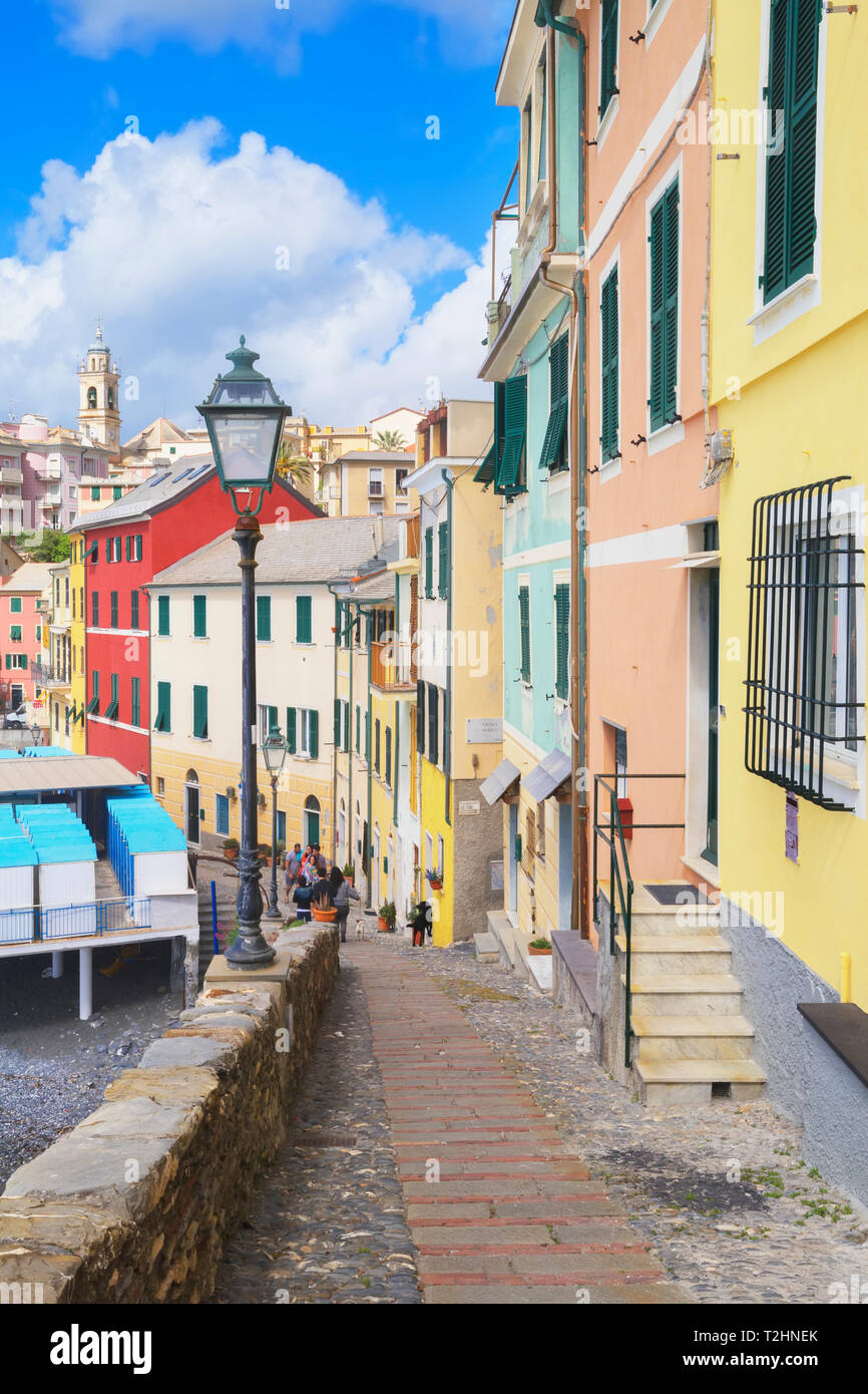 Footpath in the picturesque village of Bogliasco, Bogliasco, Liguria, Italy, Europe Stock Photo