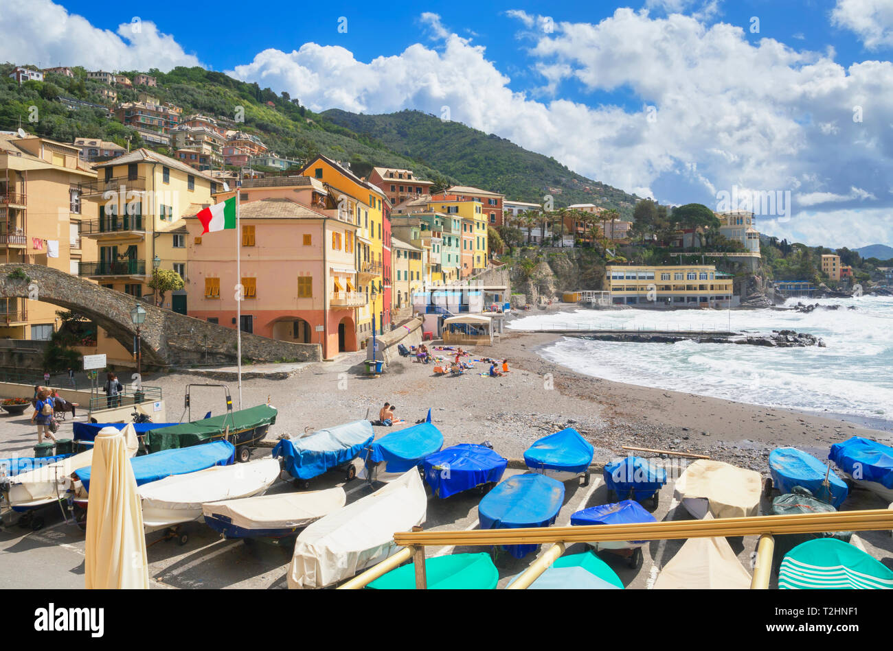 The picturesque village of Bogliasco, Bogliasco, Liguria, Italy, Europe Stock Photo