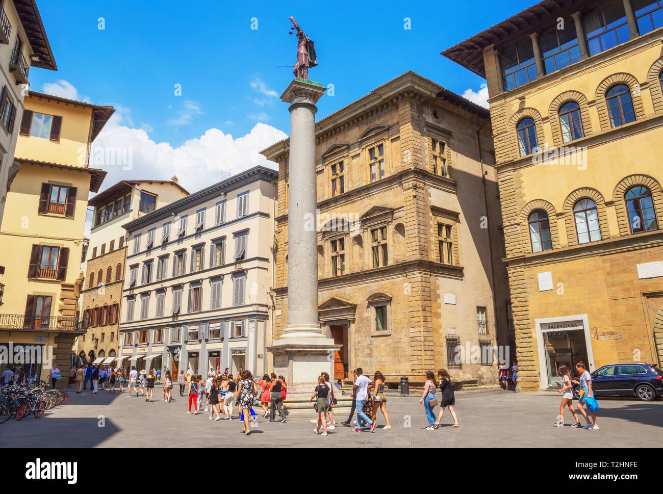 Column of Justice in the Piazza Santa Trinita, Florence, Tuscany, Italy, Europe Stock Photo