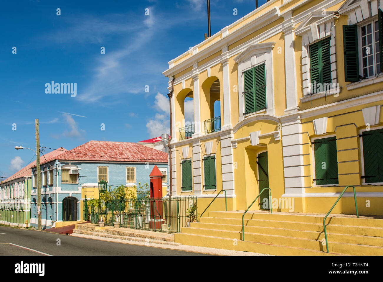 Historic buildings in downtown Christiansted, St. Croix, US Virgin
