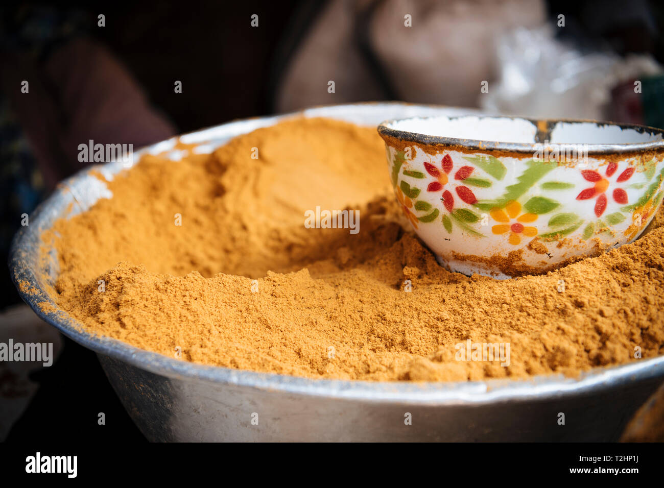 Spices on display in local market, Accra, Ghana, Africa Stock Photo