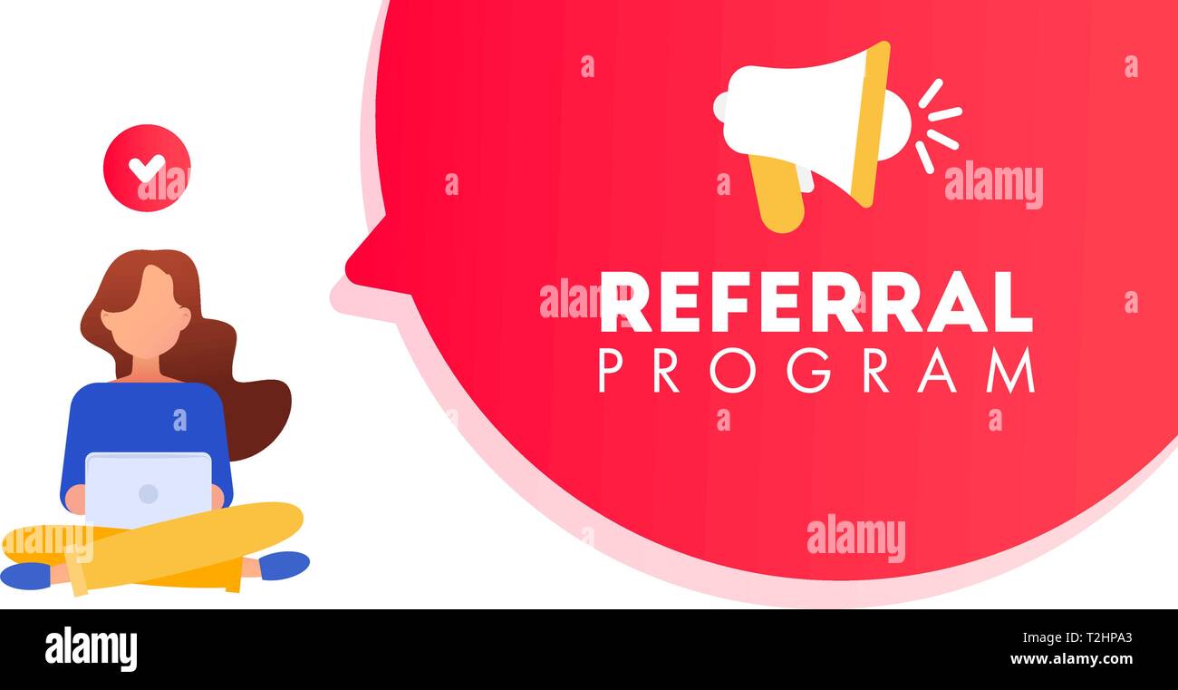 Refer a friend concept. Referral marketing concept, referral program ...