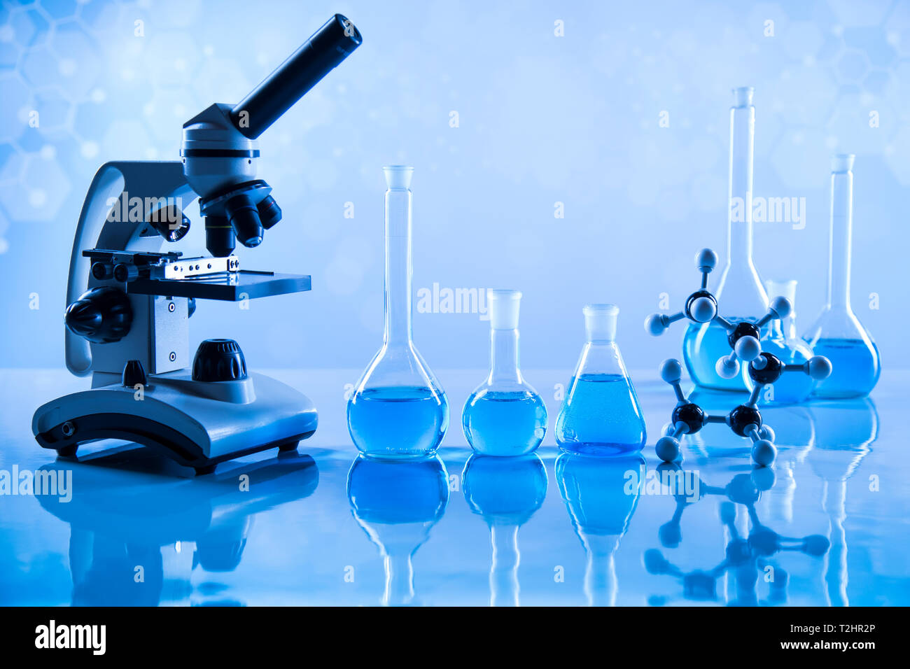 Science experiment,Laboratory equipment, Development background Stock