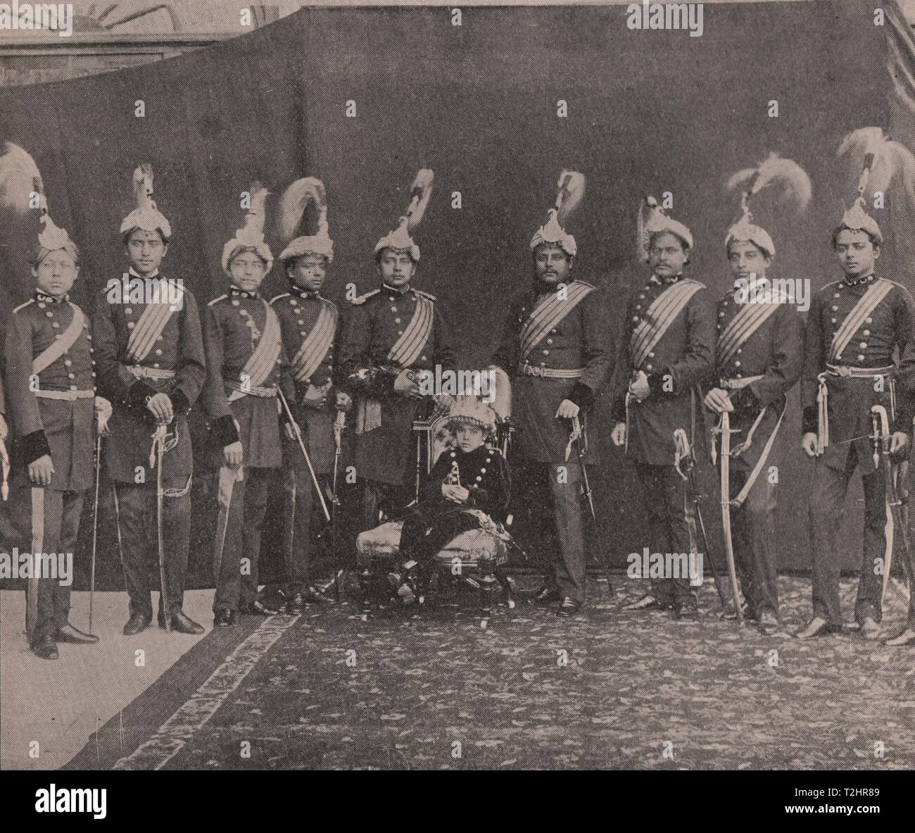 The King of Nepaul and Commanding Generals Stock Photo