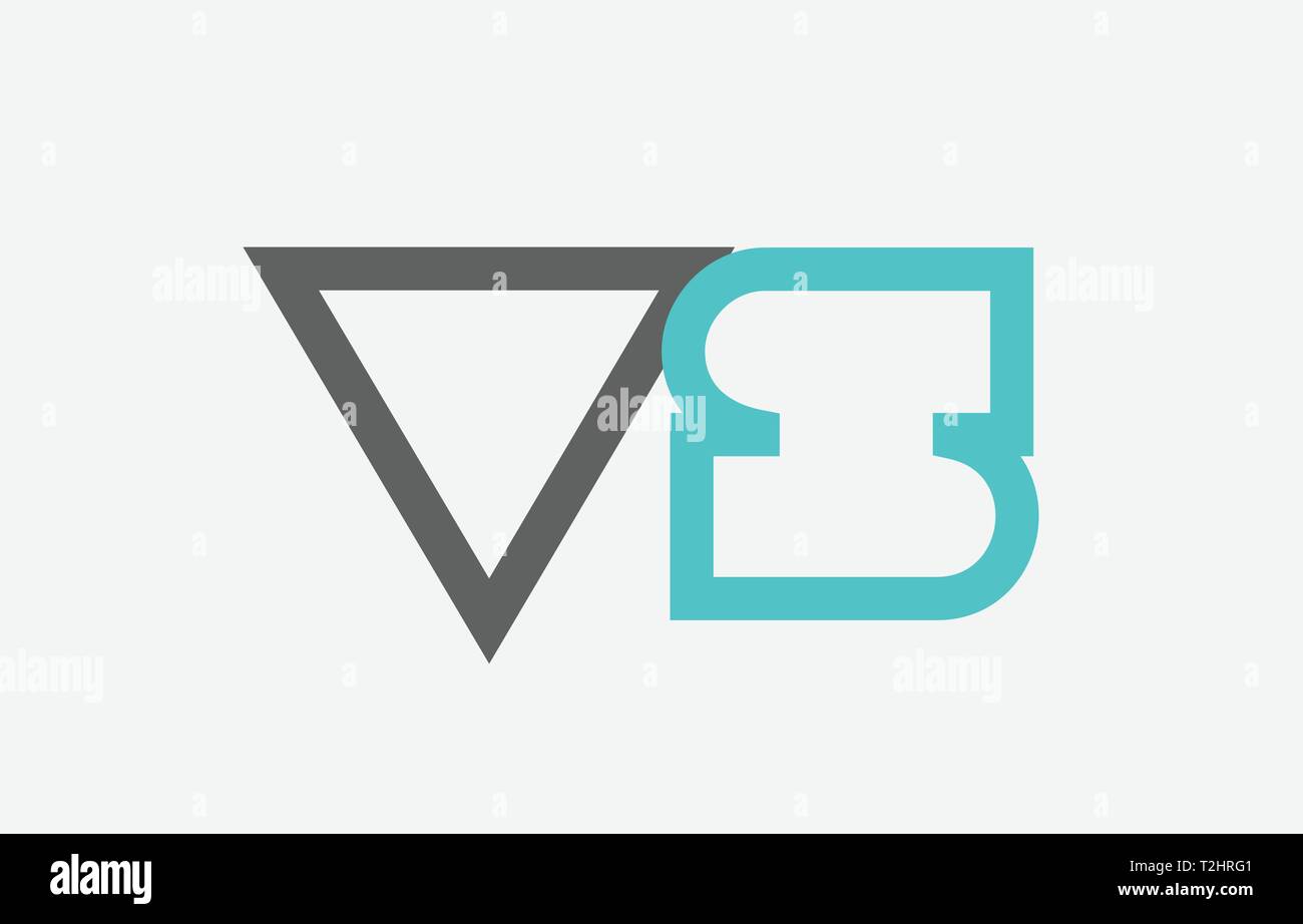 blue grey alphabet letter logo combination vs v s design suitable for a ...