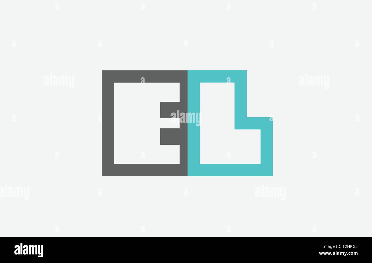 blue grey alphabet letter logo combination el e l design suitable for a ...