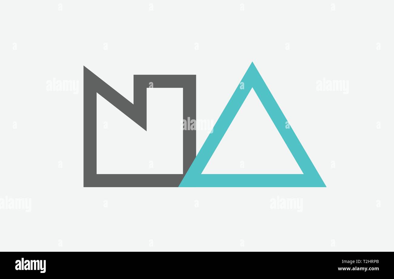 blue grey alphabet letter logo combination na n a design suitable for a ...