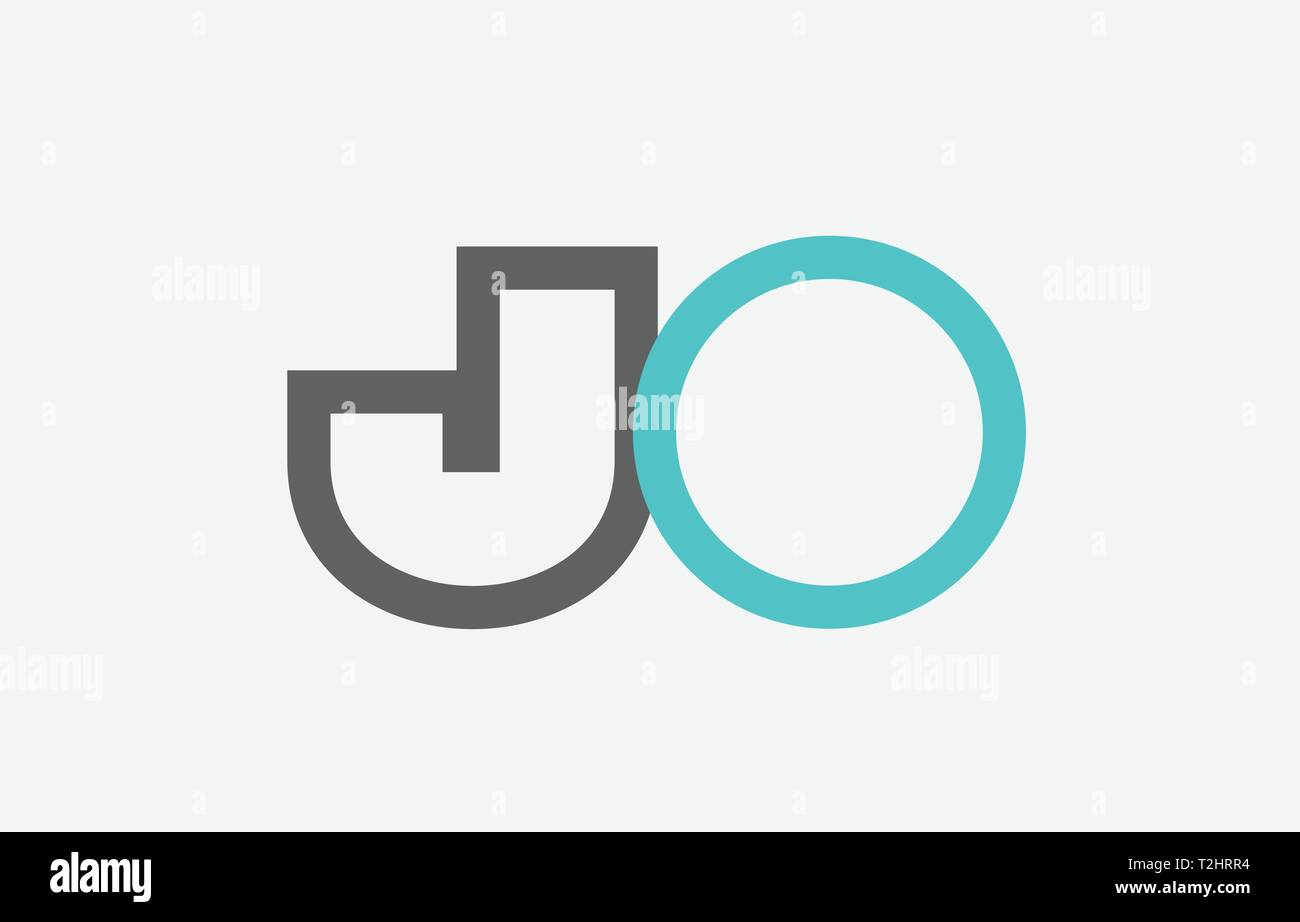 blue grey alphabet letter logo combination jo j o design suitable for a ...