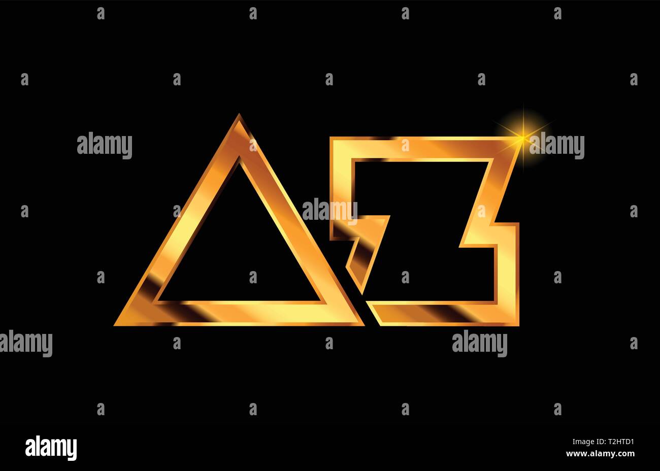 gold golden metal alphabet letter logo combination az a z design ...