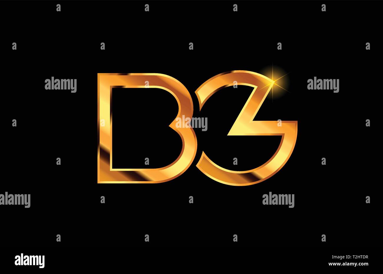 gold golden metal alphabet letter logo combination bg b g design ...