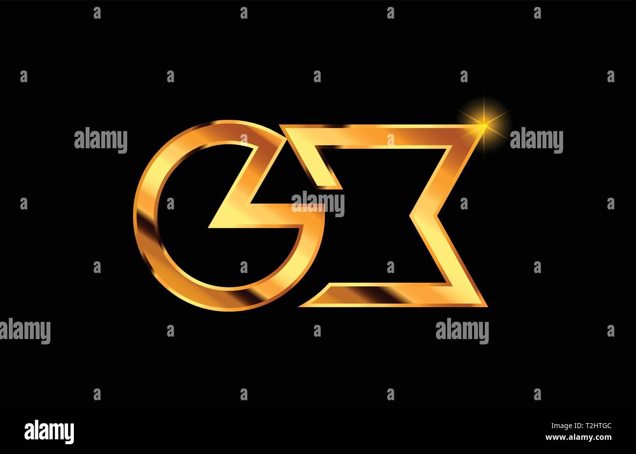 gold golden metal alphabet letter logo combination gx g x design ...