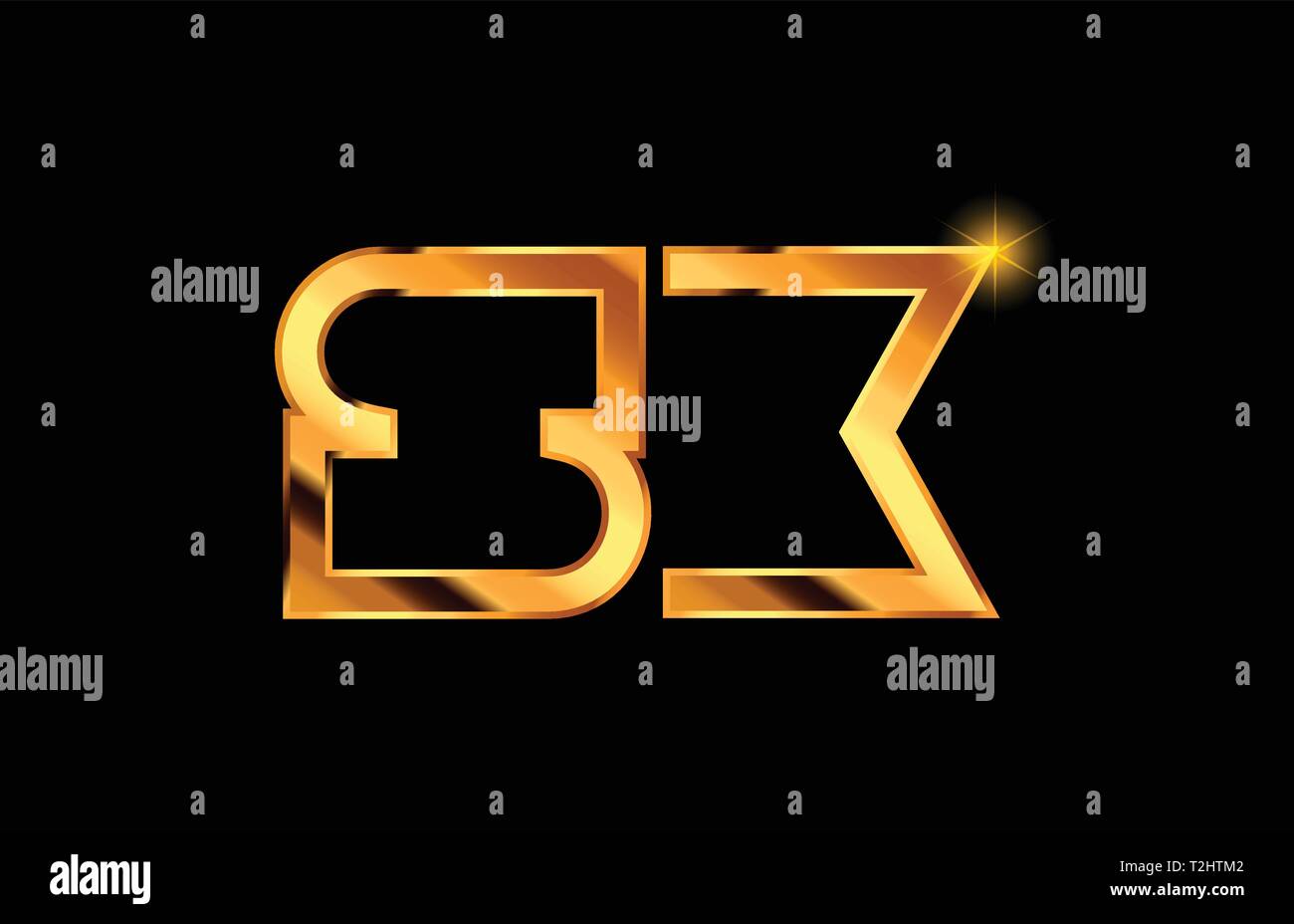 gold golden metal alphabet letter logo combination sx s x design ...