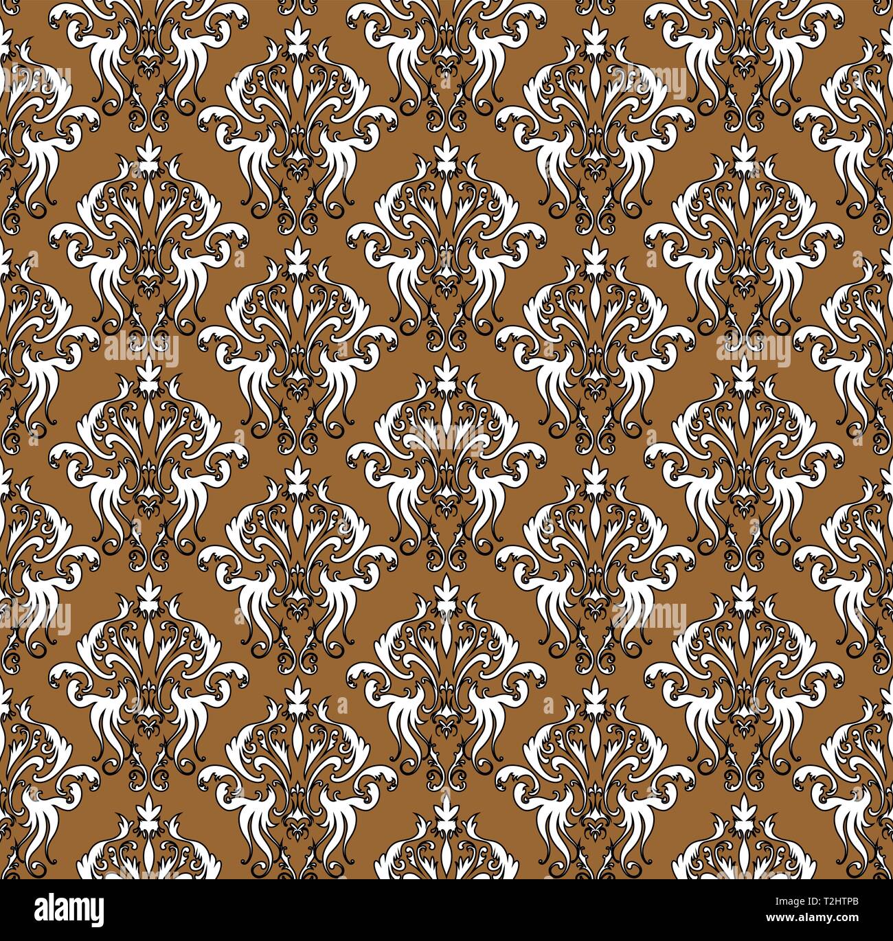 Damask Seamless Pattern Elegant Outline Design In Royal Baroque Style Background Texture Floral And Swirl Element Ideal For Textile Print And Wall Stock Vector Image Art Alamy