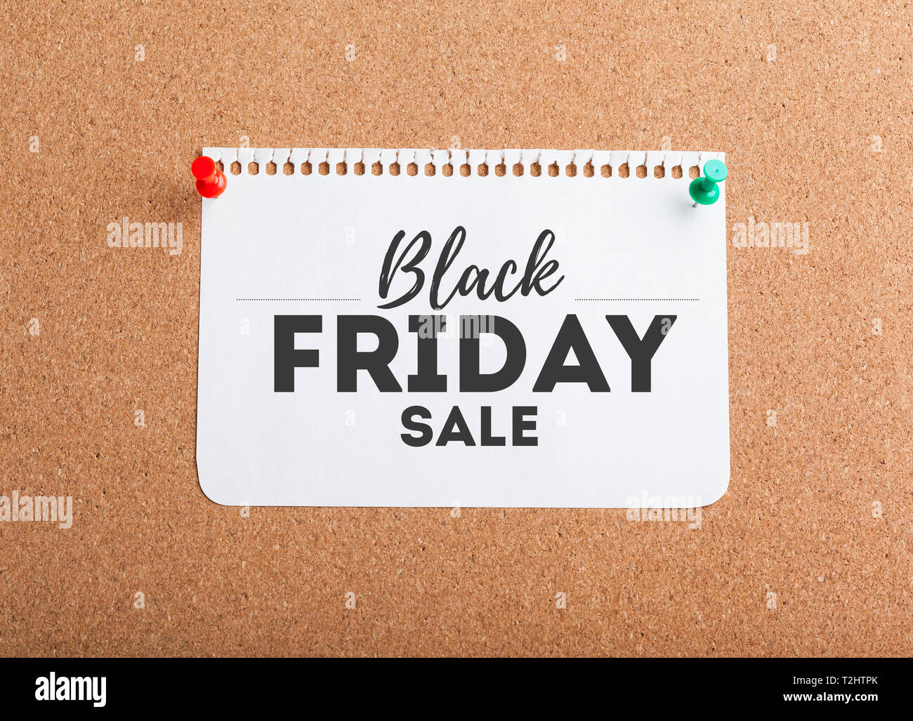 blank note paper on a cork board Stock Photo