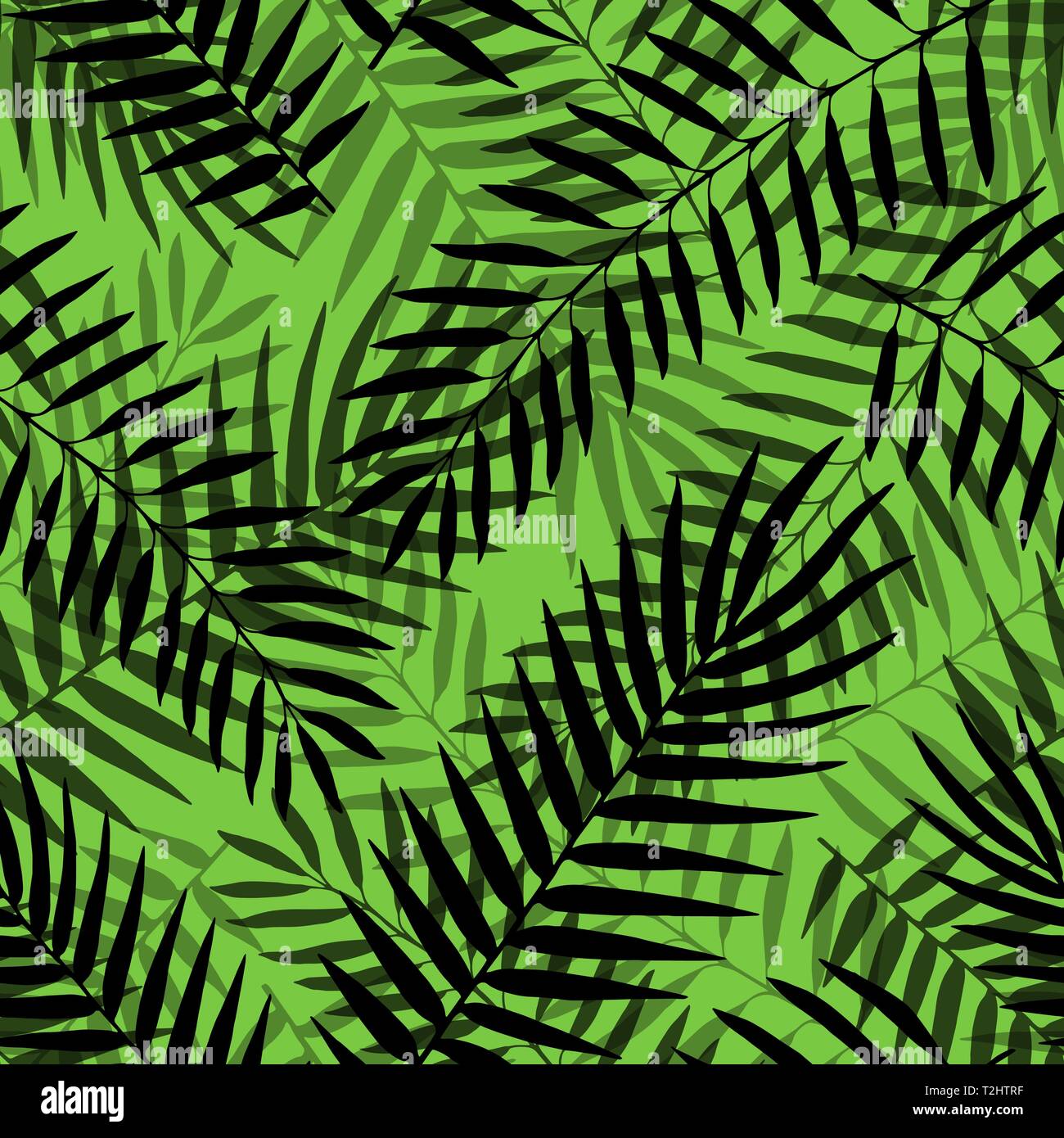 Vector Tropical palm leaves seamless pattern. Jungle floral ornamental ...