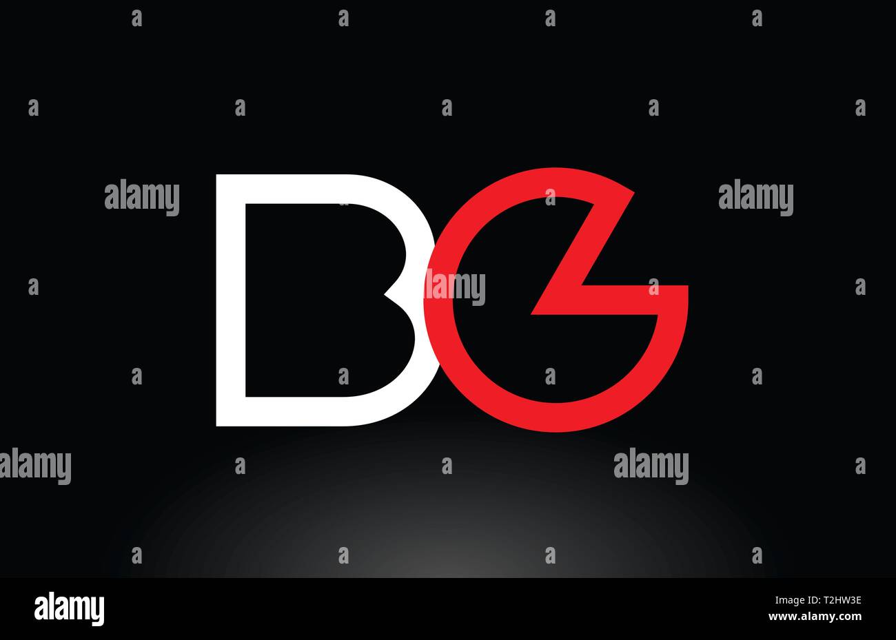 red white alphabet letter logo combination bg b g design suitable for a ...