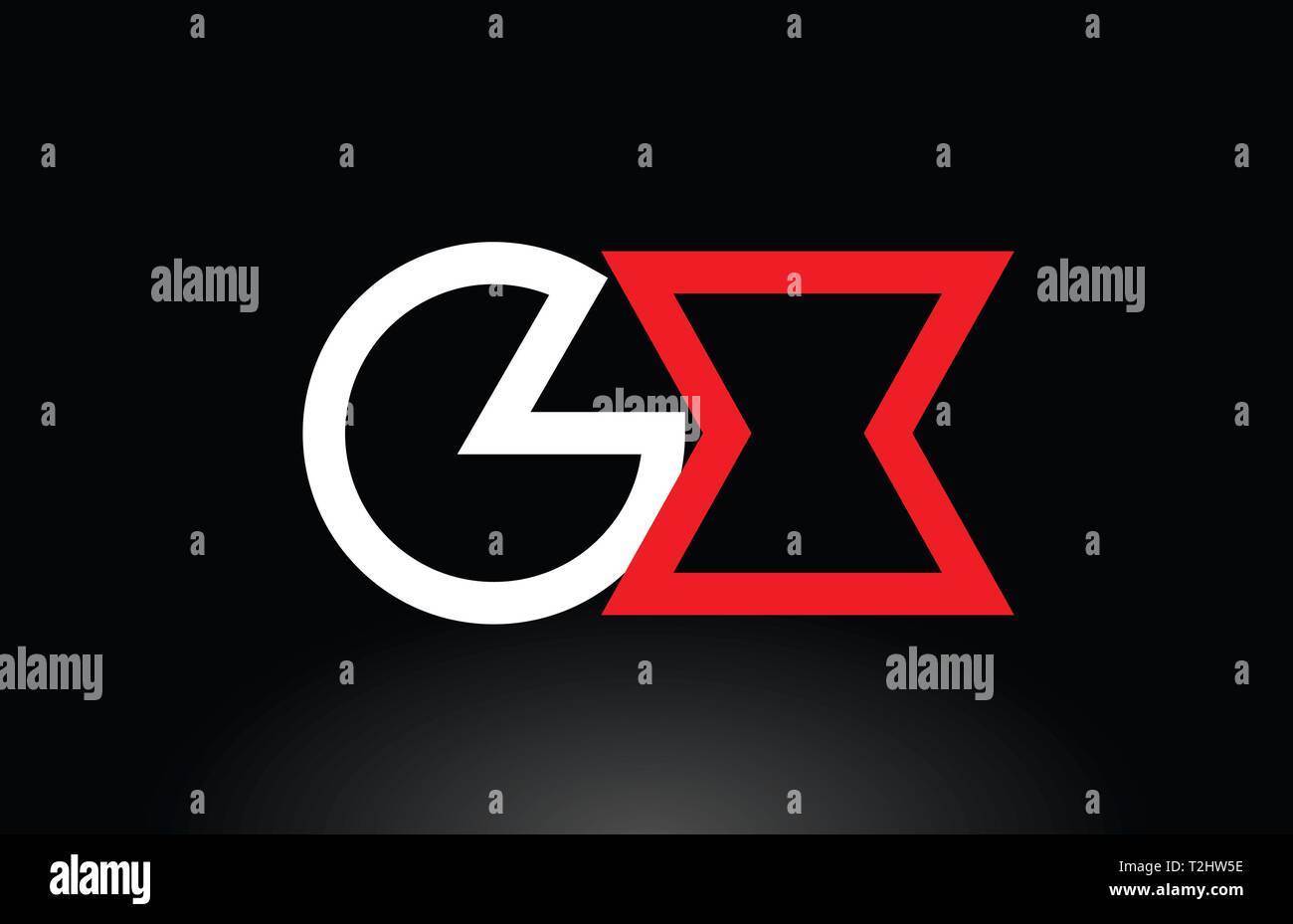 red white alphabet letter logo combination gx g x design suitable for a ...
