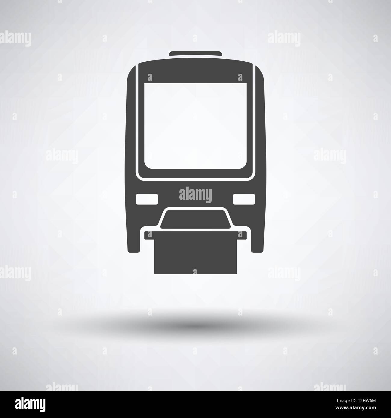 Monorail  icon front view on gray background, round shadow. Vector illustration. Stock Vector