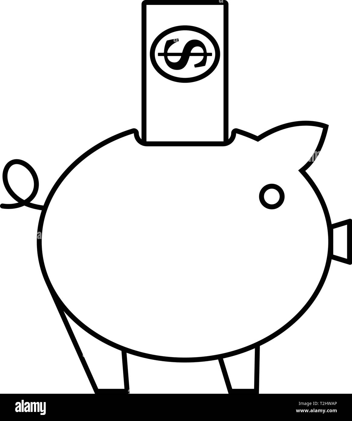 Piggy Bank Icon. Thin line design. Vector illustration Stock Vector ...