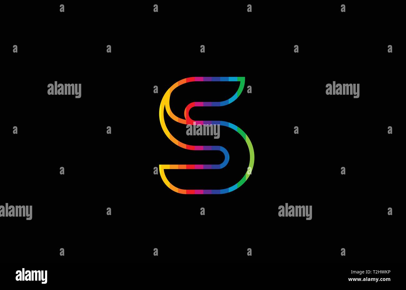 rainbow color colored colorful alphabet letter s logo design suitable ...