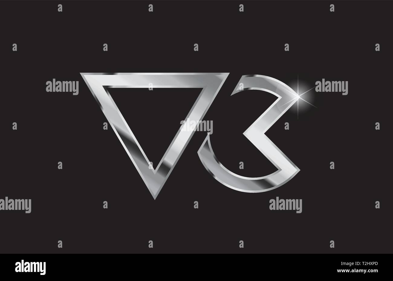 silver metal alphabet letter logo combination vc v c design suitable ...