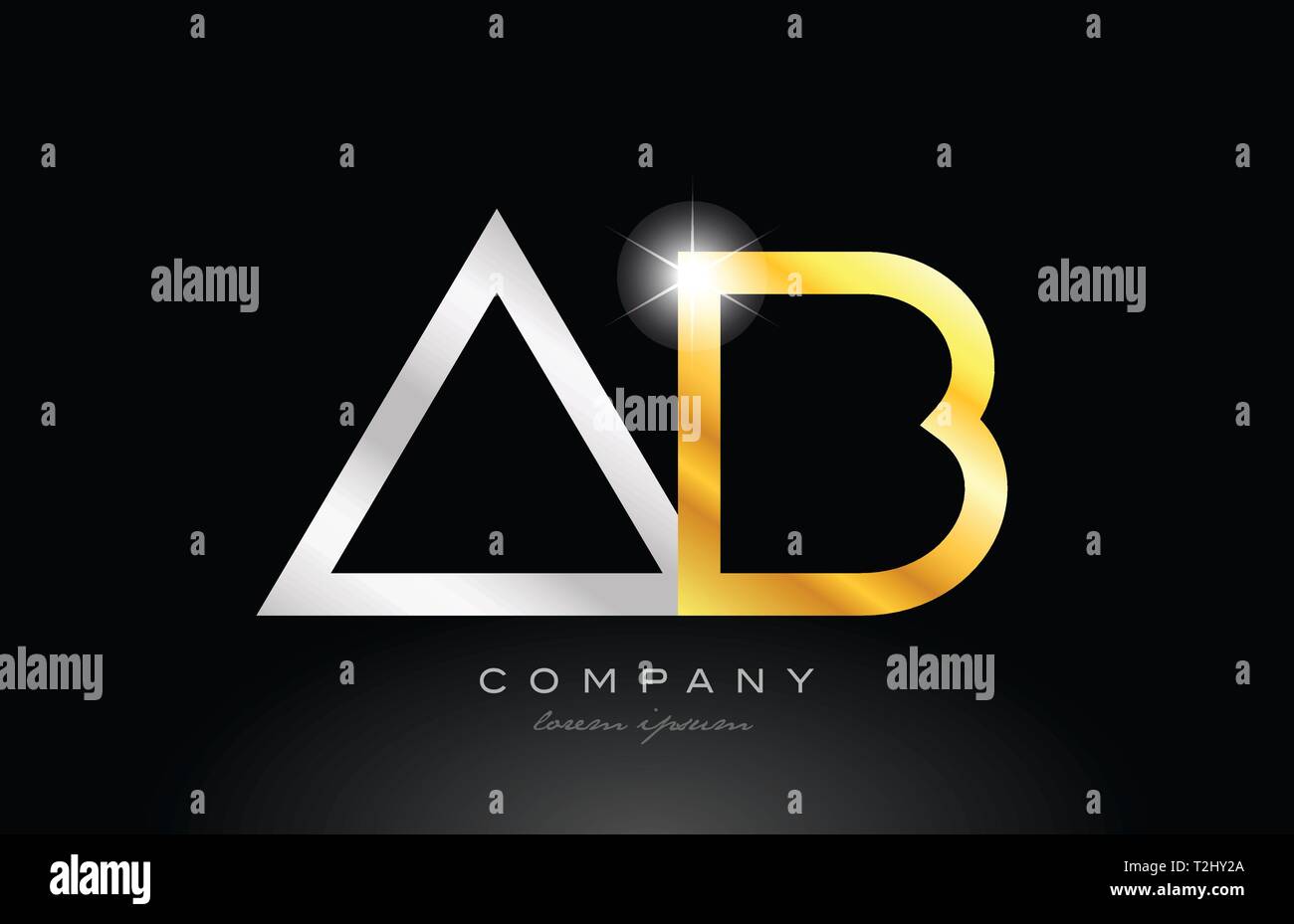 gold silver alphabet letter logo combination ab a b design suitable for ...