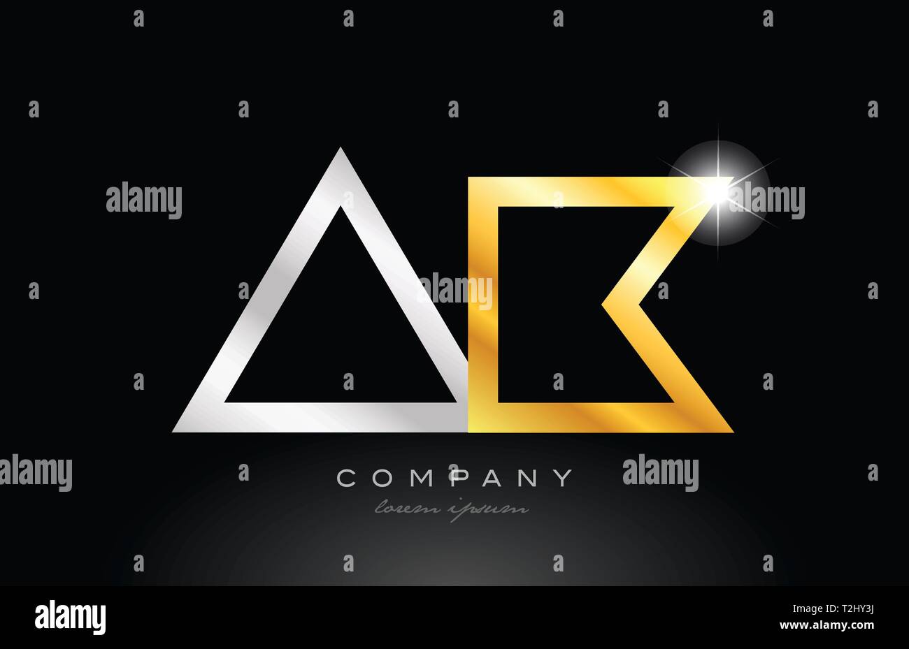 gold silver alphabet letter logo combination ak a k design suitable for a company or business Stock Vector