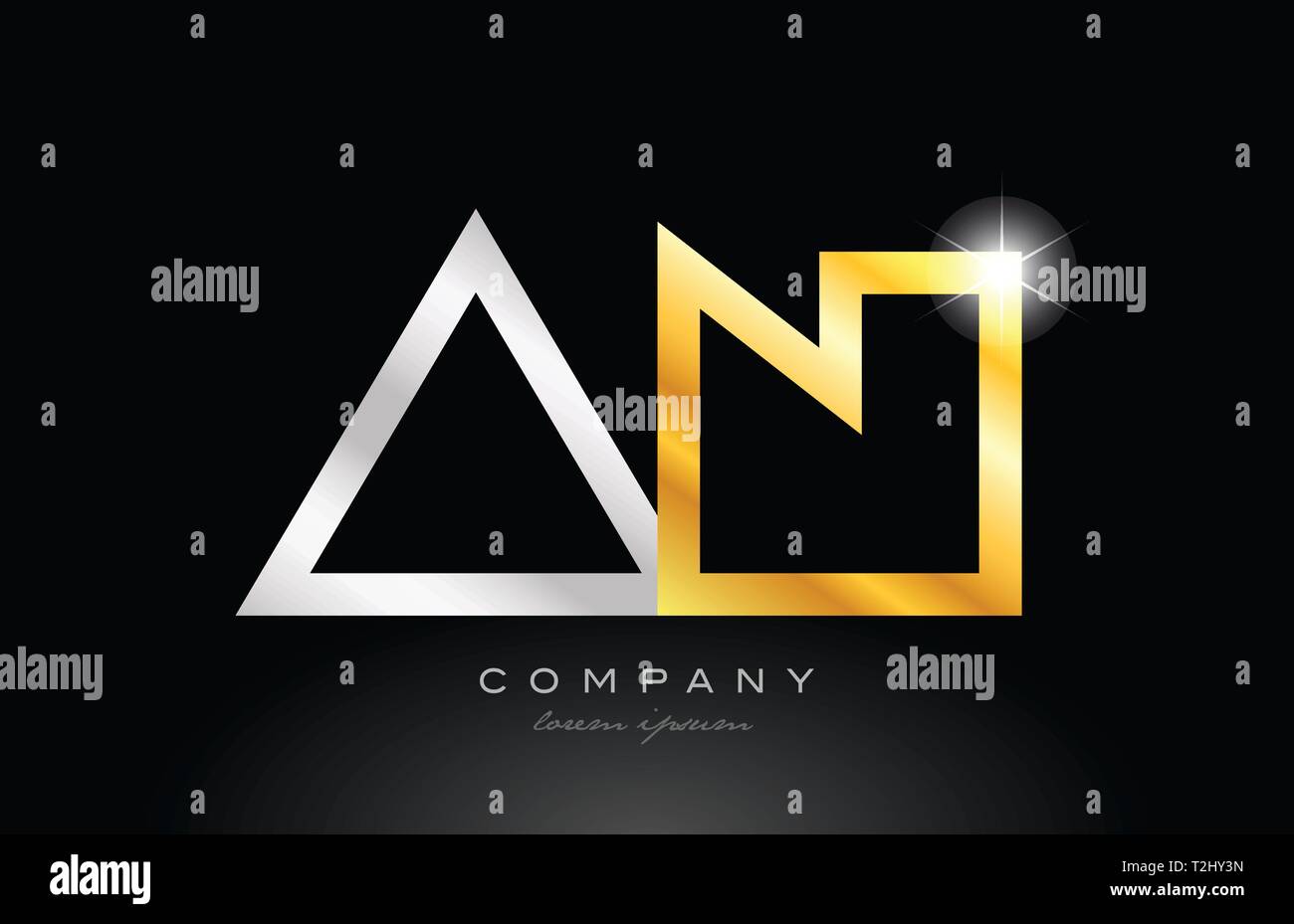 gold silver alphabet letter logo combination an a n design suitable for ...