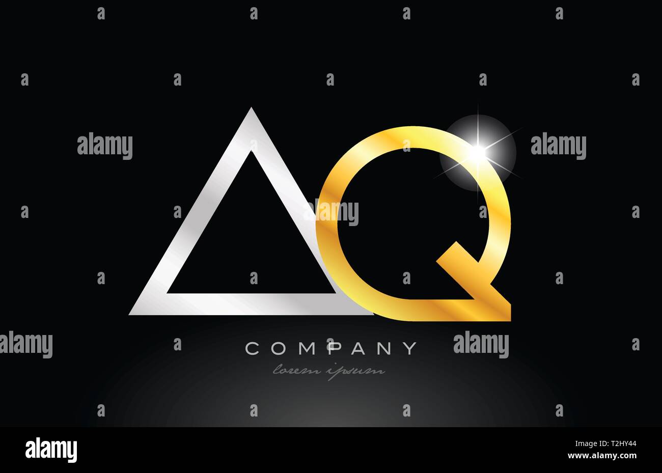 gold silver alphabet letter logo combination aq a q design suitable for ...