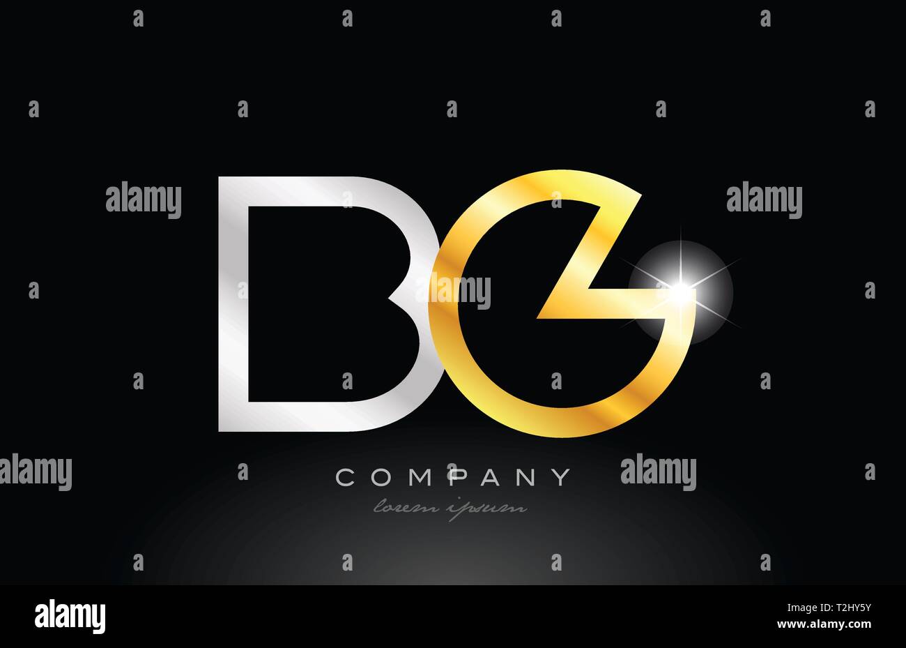 gold silver alphabet letter logo combination bg b g design suitable for ...