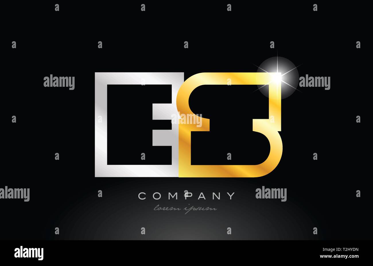 gold silver alphabet letter logo combination es e s design suitable for ...