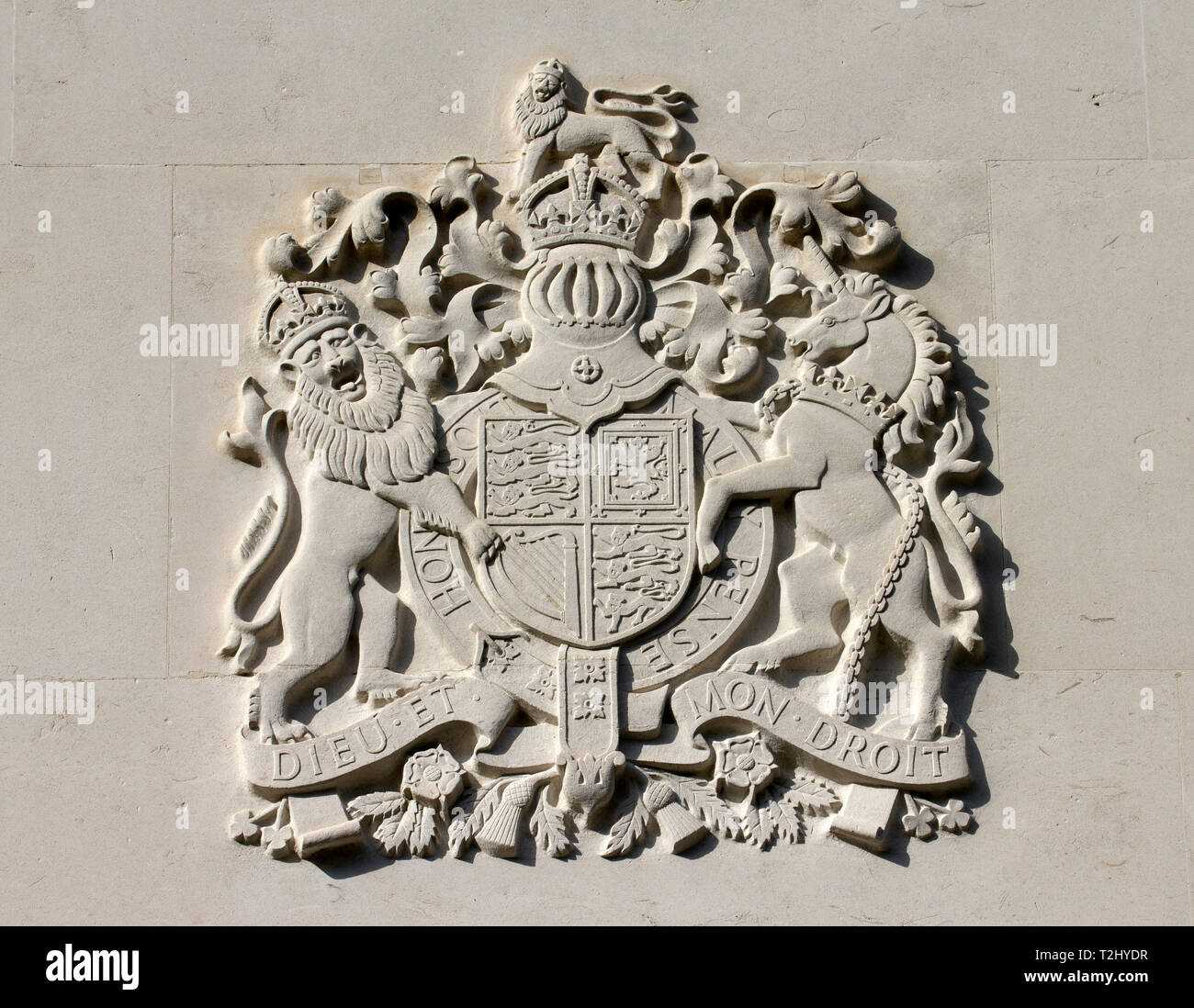 royal coat of arms of the United Kingdom Stock Photo