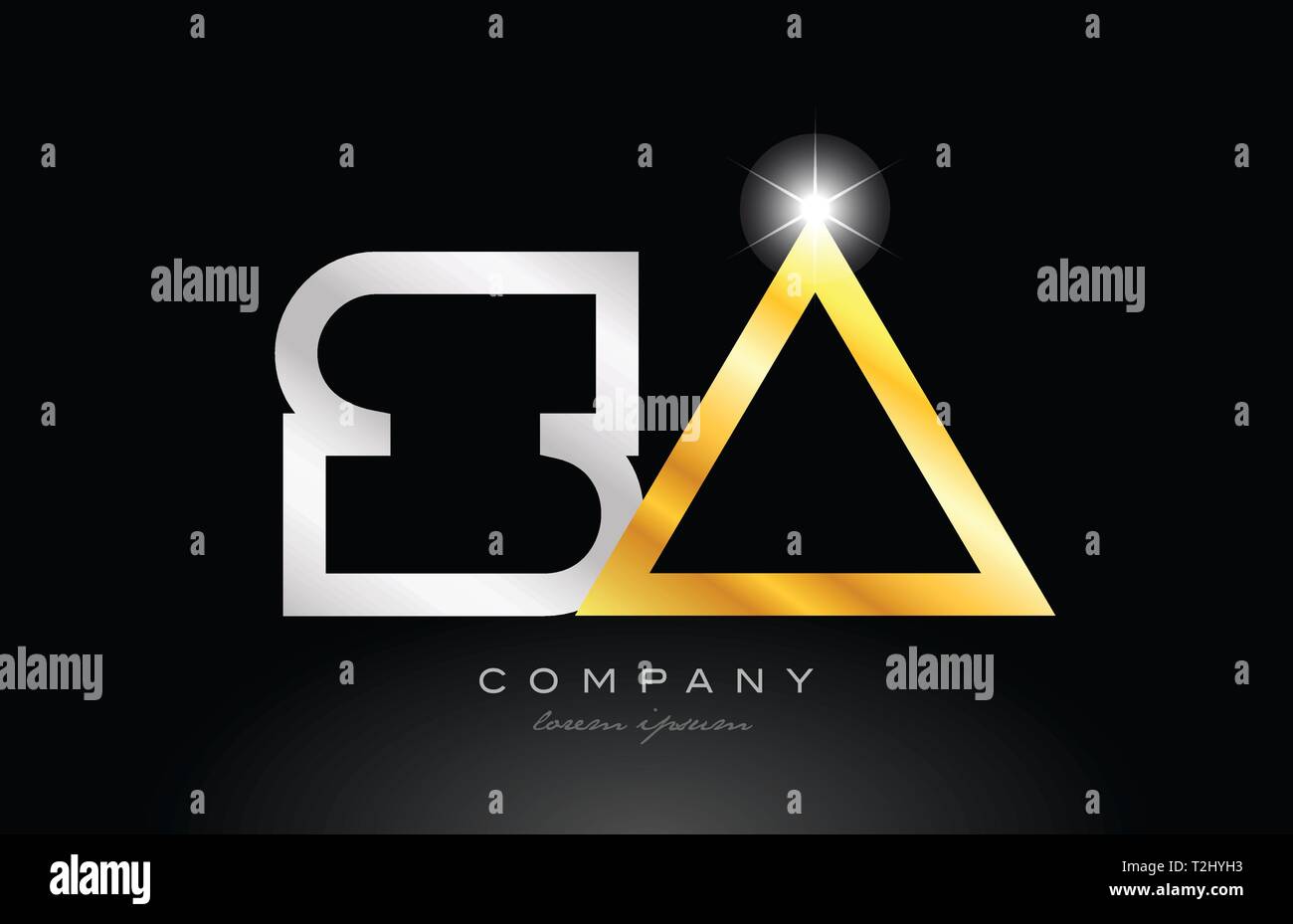 gold silver alphabet letter logo combination sa s a design suitable for ...