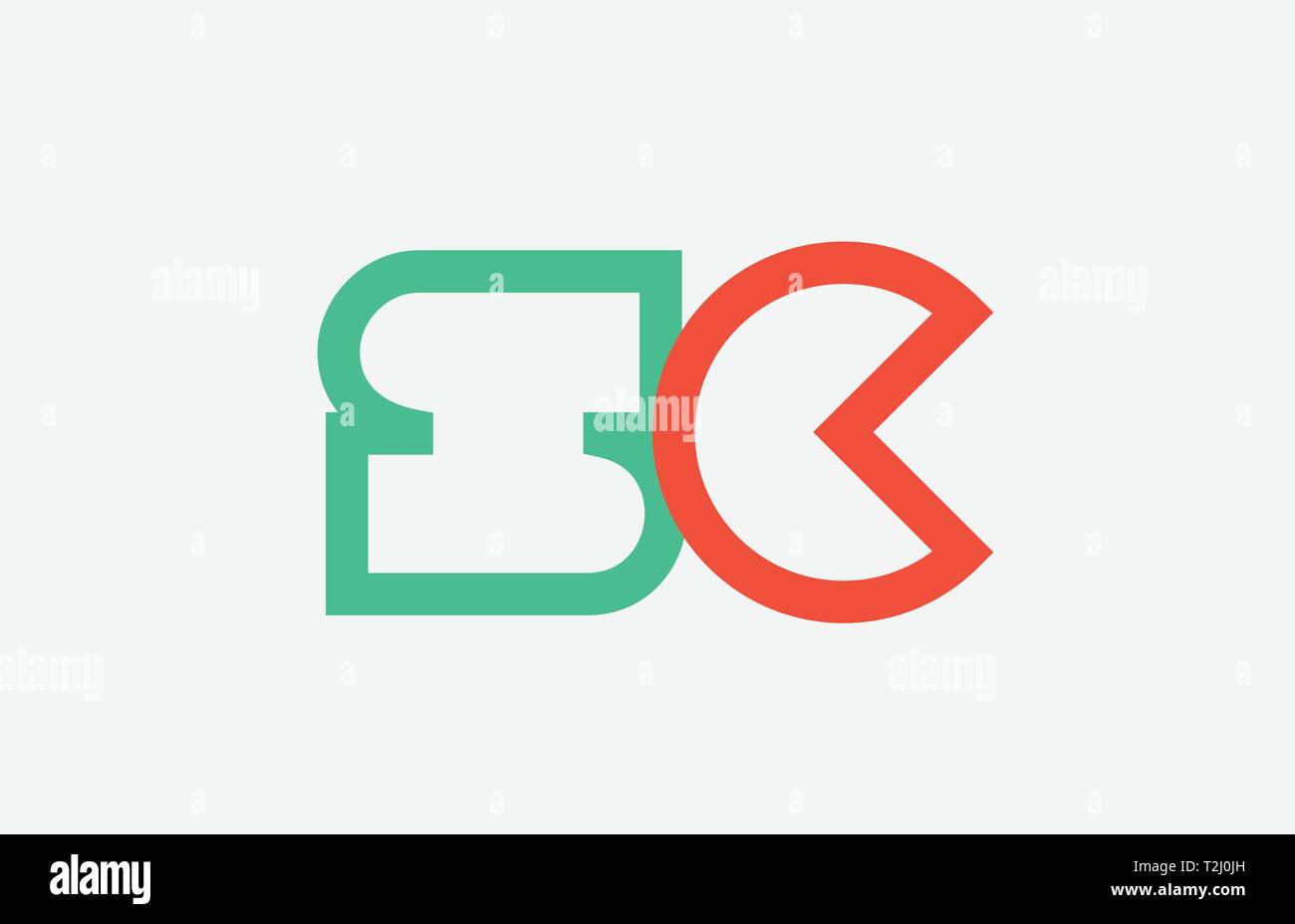 orange green alphabet letter logo combination sc s c design suitable ...