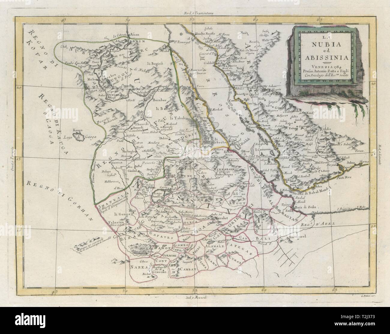 "La Nubia ed Abissinia". Red Sea Ethiopia Sudan Eritrea Arabia. ZATTA ...