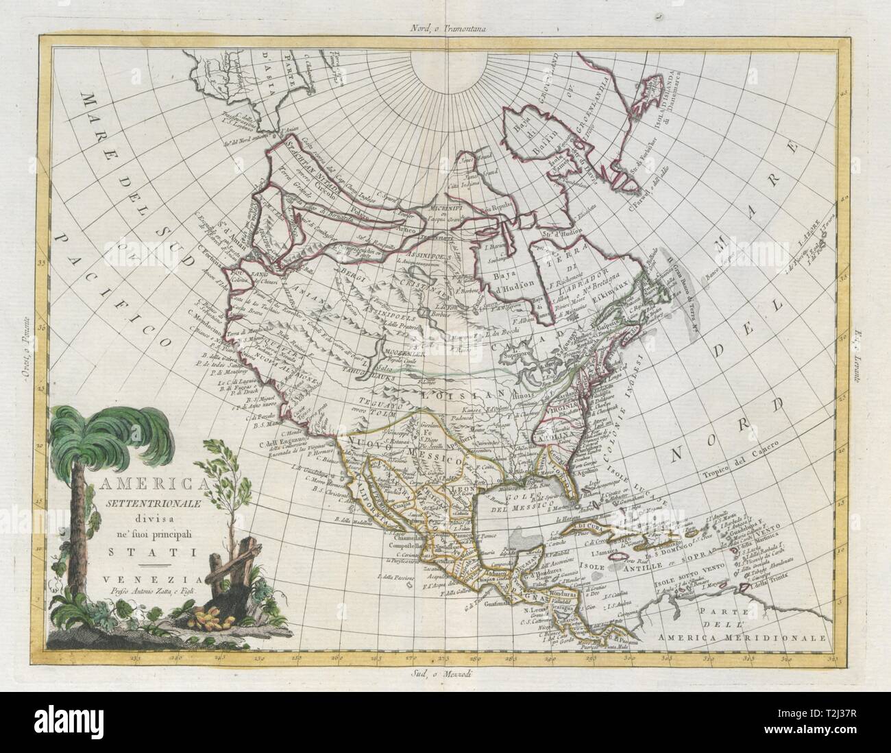 'America Settentrionale…'. North America. American west 'Fusang'. ZATTA 1785 map Stock Photo