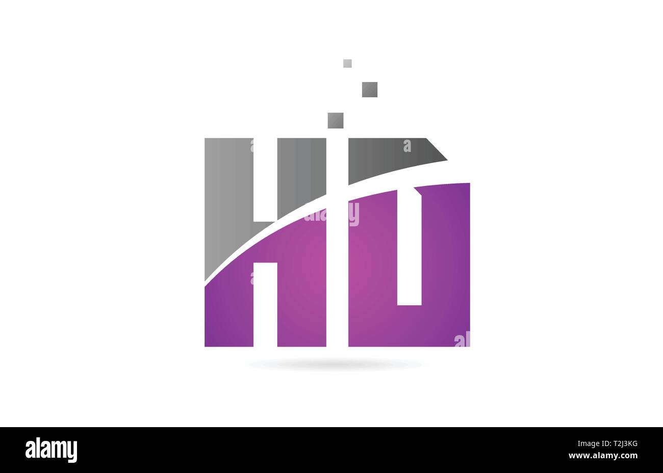pink grey alphabet letter HD H D logo combination design suitable for a ...
