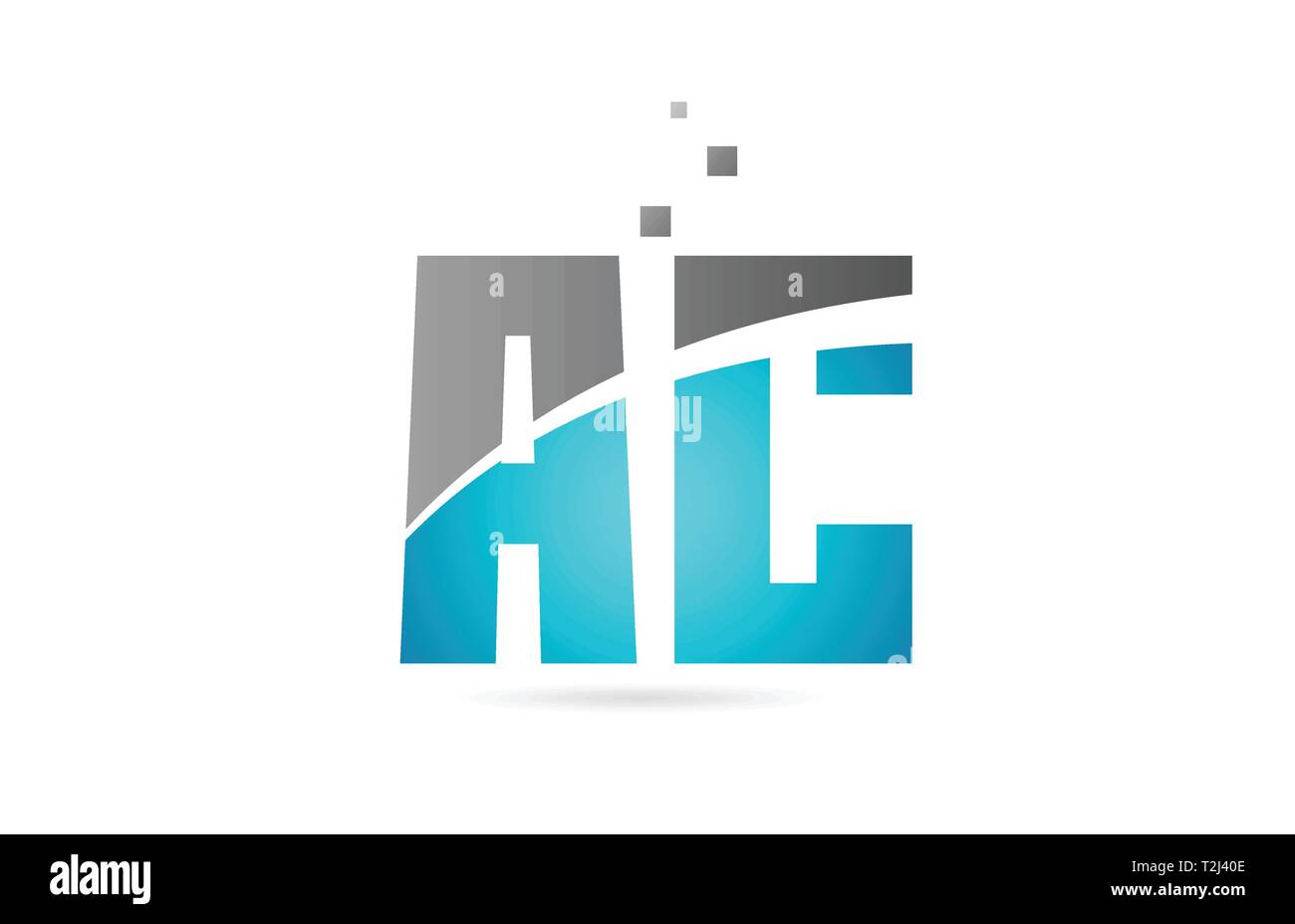 blue grey alphabet letter AC A C logo combination design suitable for a ...